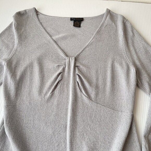 Grace Dane Lewis Womens Shirt Small Silver Gray Rayon Nylon Blouse Top Casual - Picture 5 of 12